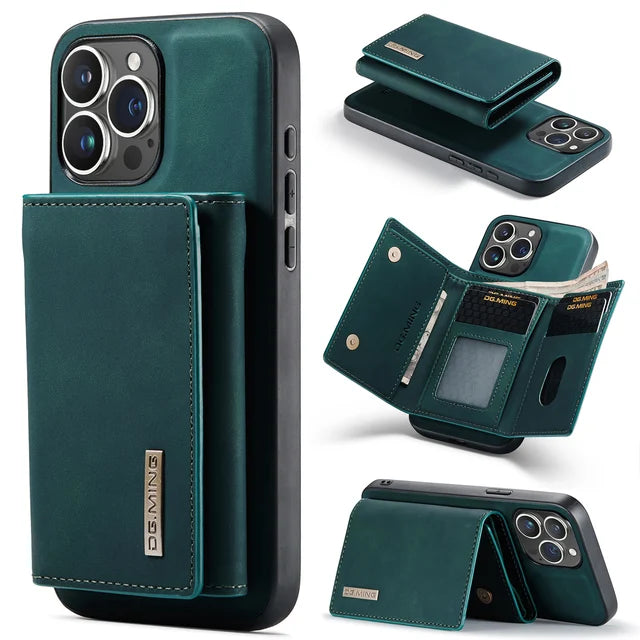 Case For iPhone 16 15 14 13 12 11 Pro Max Plus XS Max XR 8 7 Plus SE 2022 2020 Wallet Magnetic Leather Card Holder Pocket Cover