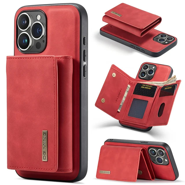 Case For iPhone 16 15 14 13 12 11 Pro Max Plus XS Max XR 8 7 Plus SE 2022 2020 Wallet Magnetic Leather Card Holder Pocket Cover