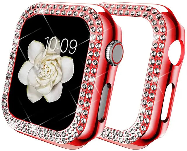 Diamond Full Protective Case for Apple Watch Series 7 41MM 45MM Cover For iWatch 6 SE 5 4 3 38MM 42MM 40mm 44mm Accessories