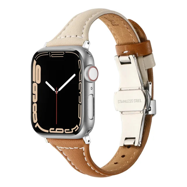 Leather watchband For Apple watch band ultra 49mm 45mm 41mm 44mm 40mm 42mm 38mm bracelet Strap correa iWatch series 8 7 SE 6 5 4