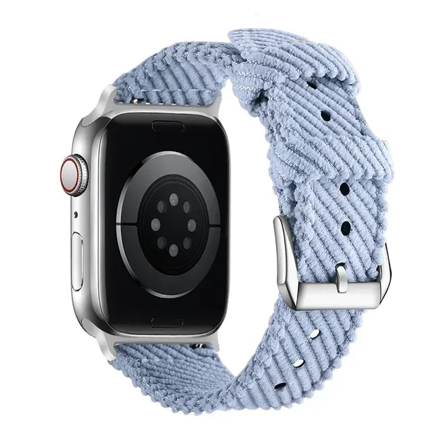 Nylon Strap For Apple Watch Band Ultra 2 49mm 44mm 45mm 41mm 40mm 42mm Corduroy Correa for Iwatch Series 9 8 7 6 SE 5 4 Bracelet