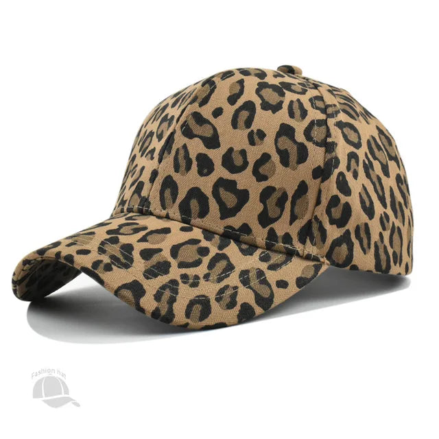 The New Round Top Hat Men Women Leopard Print Baseball Cap Outdoor sun-shading Versatile Duck Tongue Cap Casquette Homme