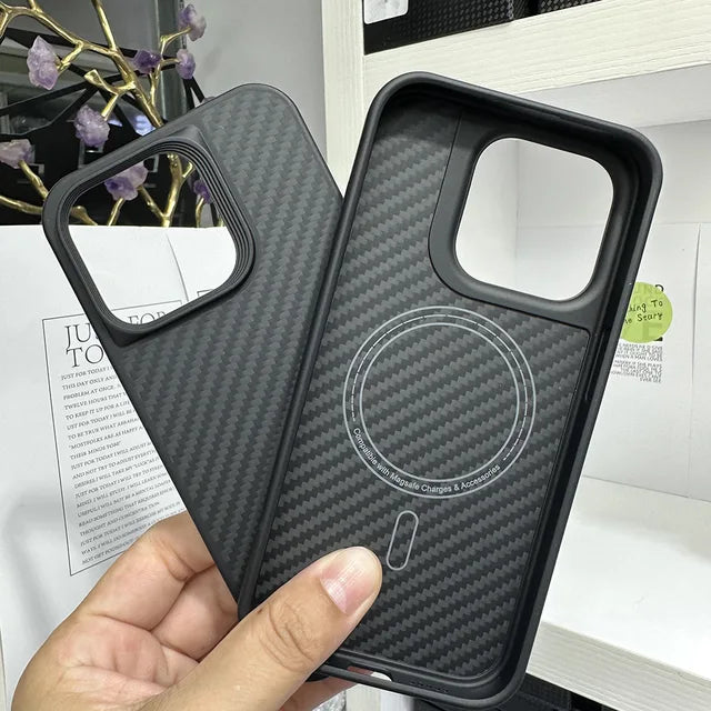 New Kevlar carbon fiber phone case for iPhone 16 15Pro 14Pro max 13Pro with wireless charging protective case For iPhone 15 PLus