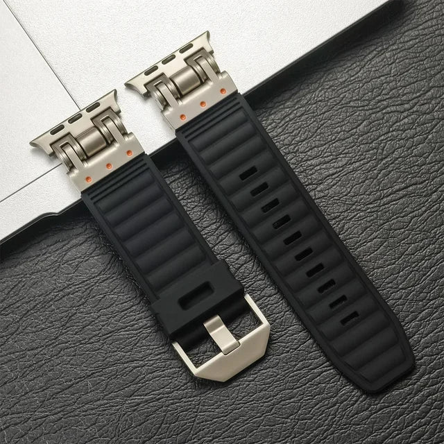 Silicone Band for Apple Watch Strap Ultra 2 49mm 46mm 45mm 44mm 42mm Sports Correas for apple IWatch Series 9 8 7 6 5 4 Bracelet