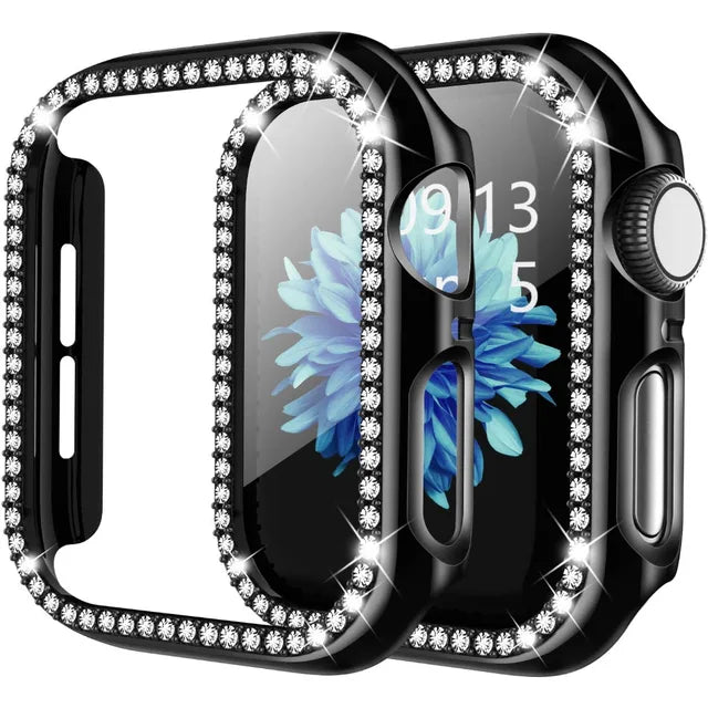 Apple Watch Case 9/8/7 41mm 45mm Bling Rhinestone Women Protective Case Bumper Frame Cover iWatch Series 40mm 44mm 6/5/4 SE