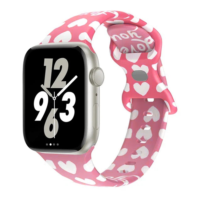 Printed Floral Strap For Apple Watch Ultra Band 49mm 41mm 40mm 38 45mm 44mm 42mm Silicone Bracelet IWatch Series 8 7 SE 6 5 4 3