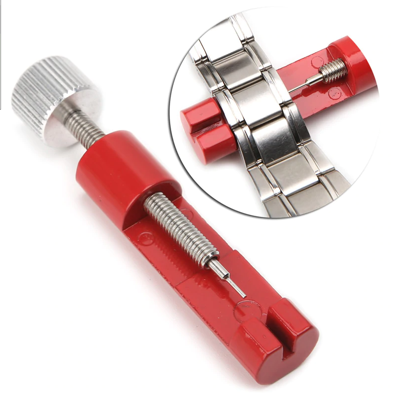 Home Red Metal Watch Tools Adjusting Watch Strap Tool with Watch Pin Band Bracelet Link Pin Tool Remover Watch Tool
