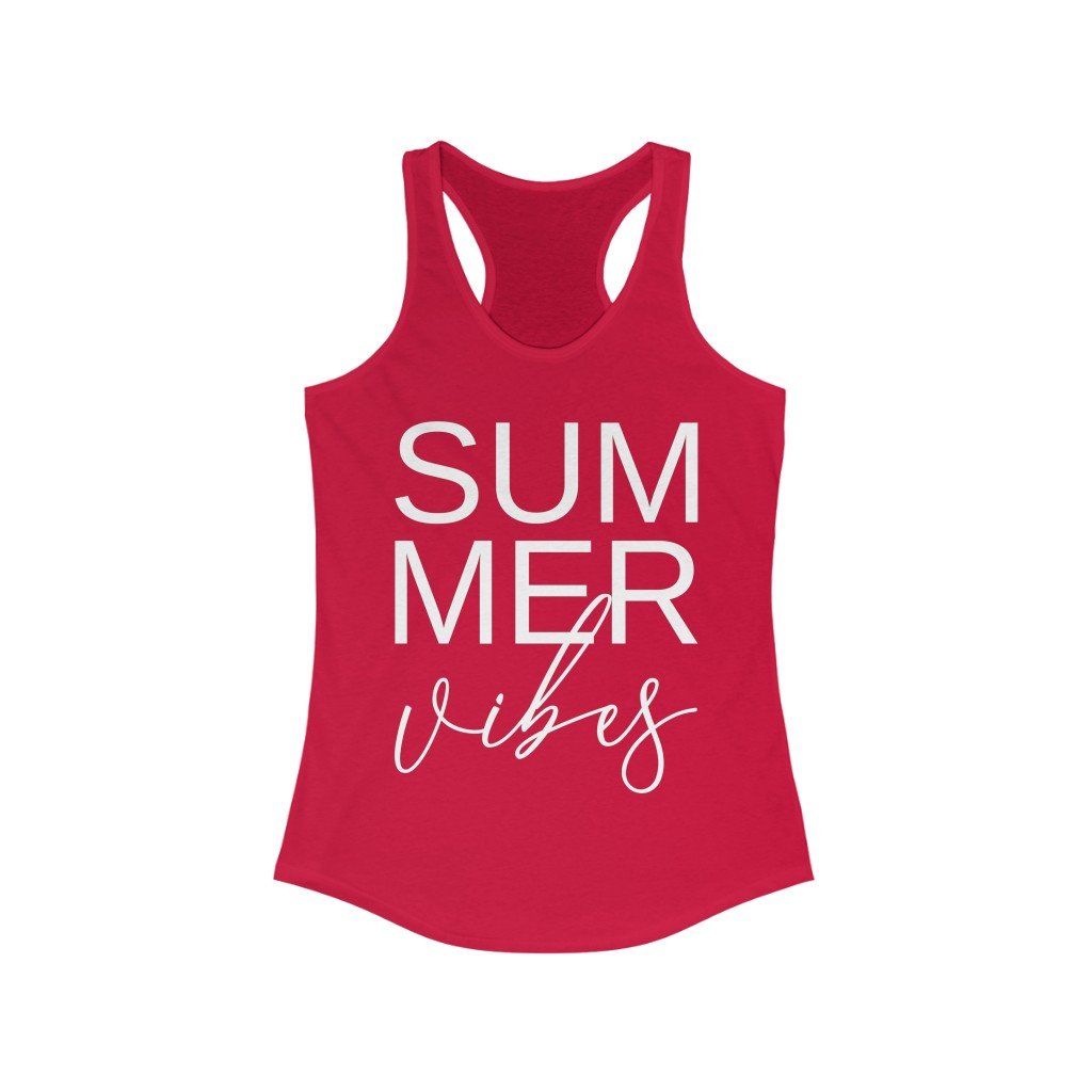 Tank Top Solid Red / XS Summer Vibes design Tank tops, Muscle Tank for summer vacation, beach Comfy outfit tank for  women, gift for her