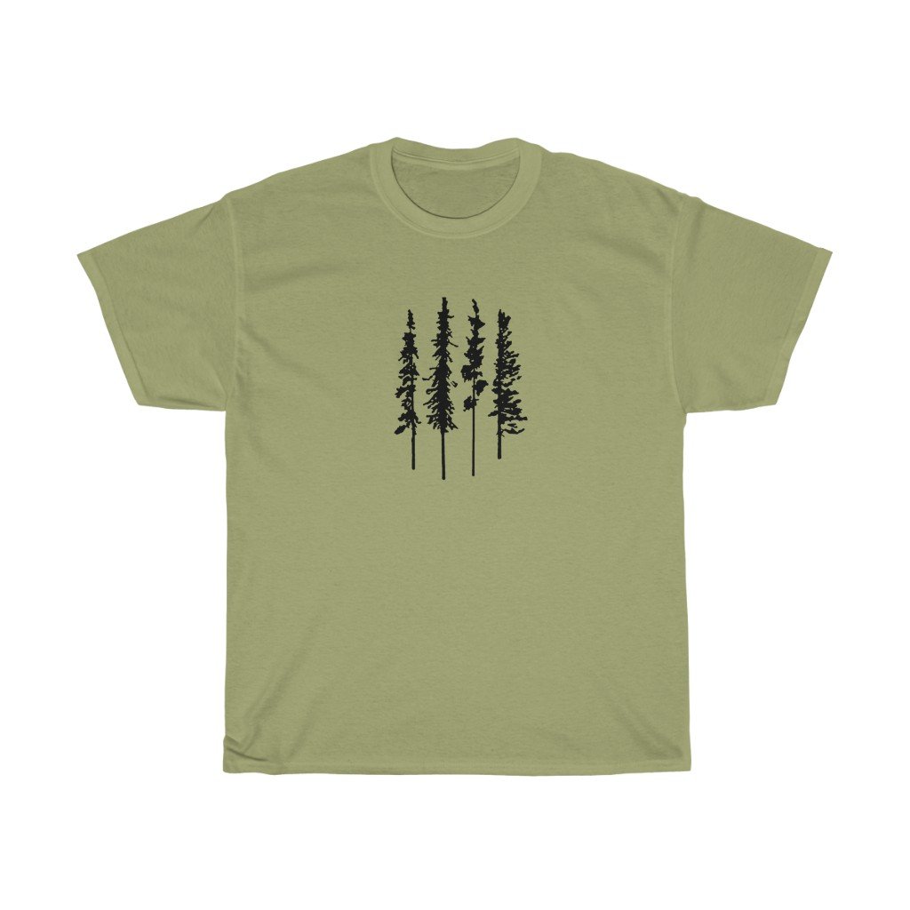 T-Shirt Kiwi / L Skinny Pine Trees men tshirt tops, short sleeve cotton man tee shirt t-shirt, small - large plus size