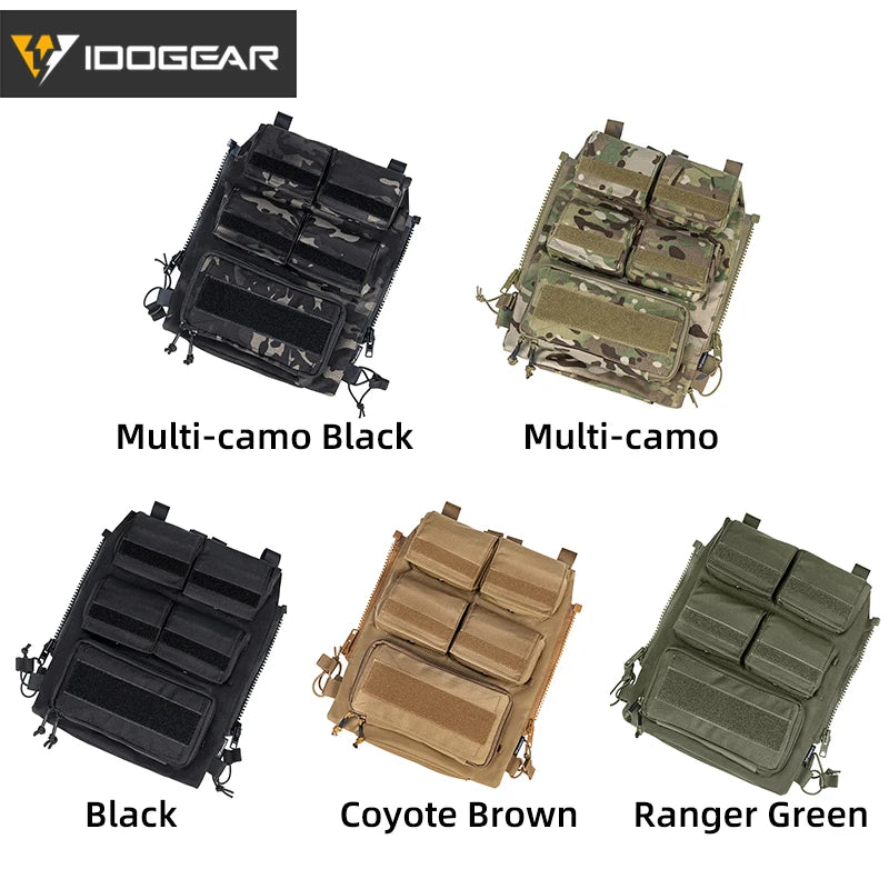 IDOGEAR Tactical Pouch Bag Zip On Panel Modular Backpack for plate carrier W/ Mag Pouch for AVS JPC2.0 CPC Vest 3573
