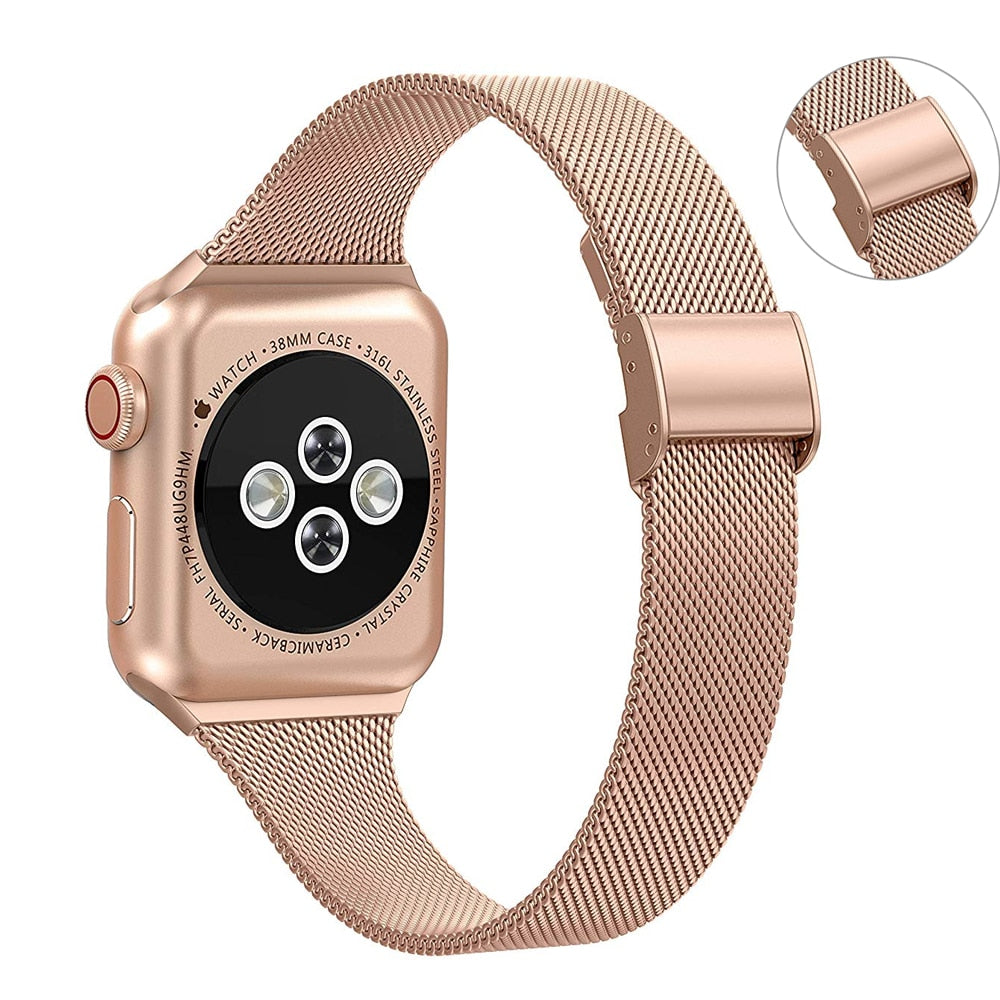 Milanese strap For Apple Watch band 44mm 40mm iWatch band 38mm 42mm Silm watchband bracelet Apple watch series 3 4 5 SE 6 strap