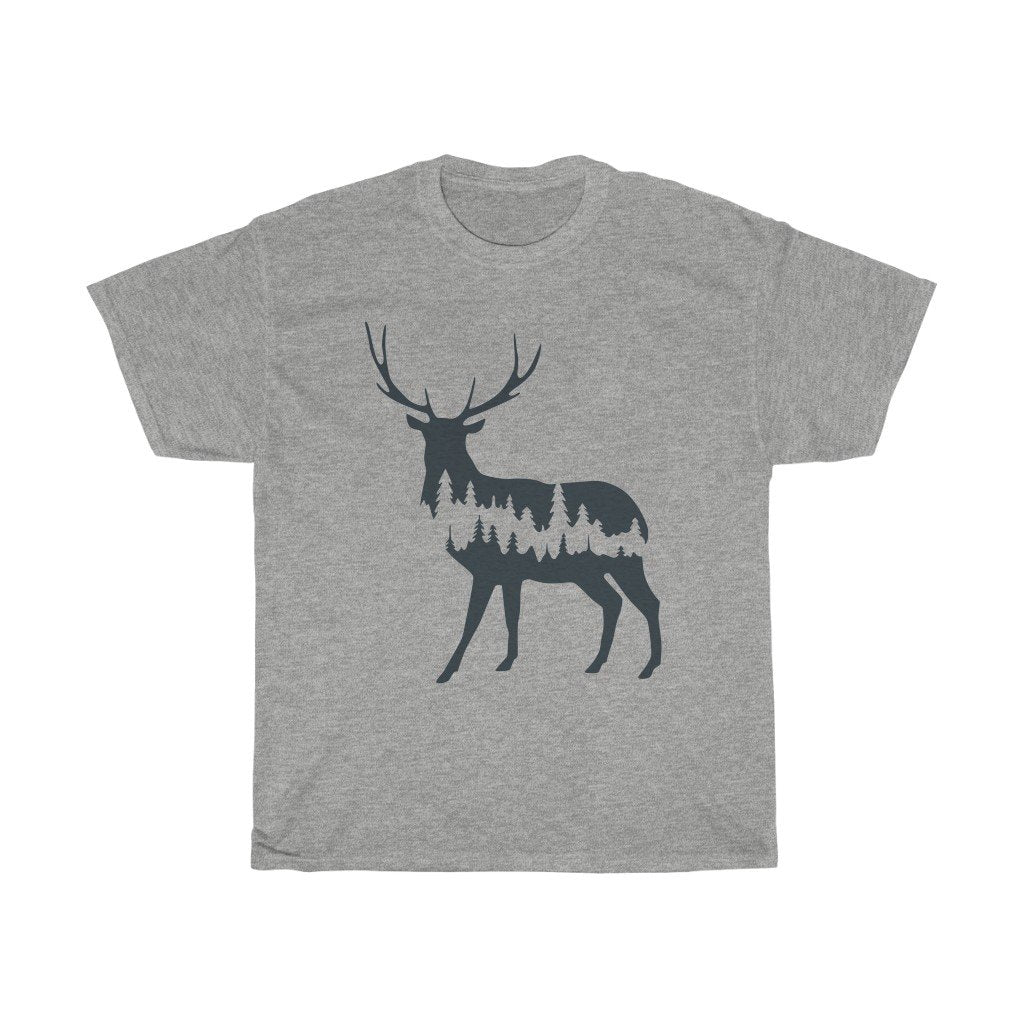 T-Shirt Sport Grey / S Deer Shadow shirt design, simple plain design animal prints, cute tee for men & women, unisex tee-shirts, plus size shirts