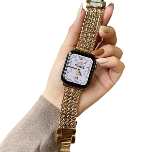Braided Premium Steel Metal Bracelet for Apple Watch Band Series 7 6 5 4 Women Heart Shaped Chain iWatch 38/40/41mm 42/44/45mm |Watchbands|