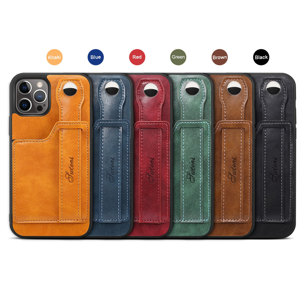 for iPhone 13 12 Pro Max Case PU Leather Wallet flip Cover Stand Feature with Wrist Strap and Credit Cards Pocket for 12 Pro|Wallet Cases|