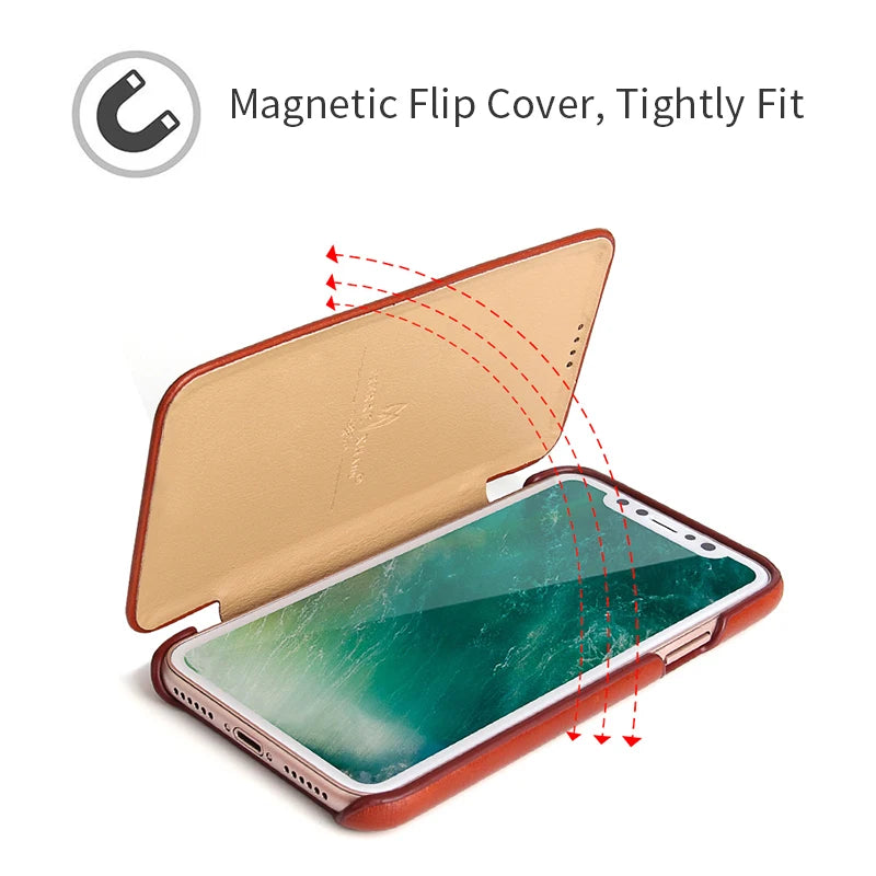20％ Off | Genuine Leather Flip Case for iPhone 15 14 13 Pro Max 11 12 Pro Max 13 Mini X XS Max XR 8 Plus 6 6s 7 Plus SE 2020 luxury Cover