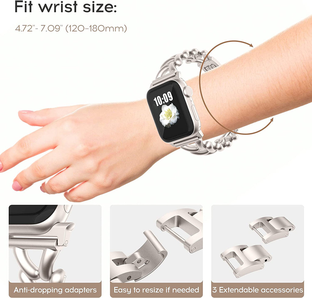 Luxury Steel Bracelet Strap For Apple Watch Band Ultra 49 42mm 40mm 44 41mm 45mm Bands For iWatch series 8 7 6 SE 5 4 3 2 Women| |