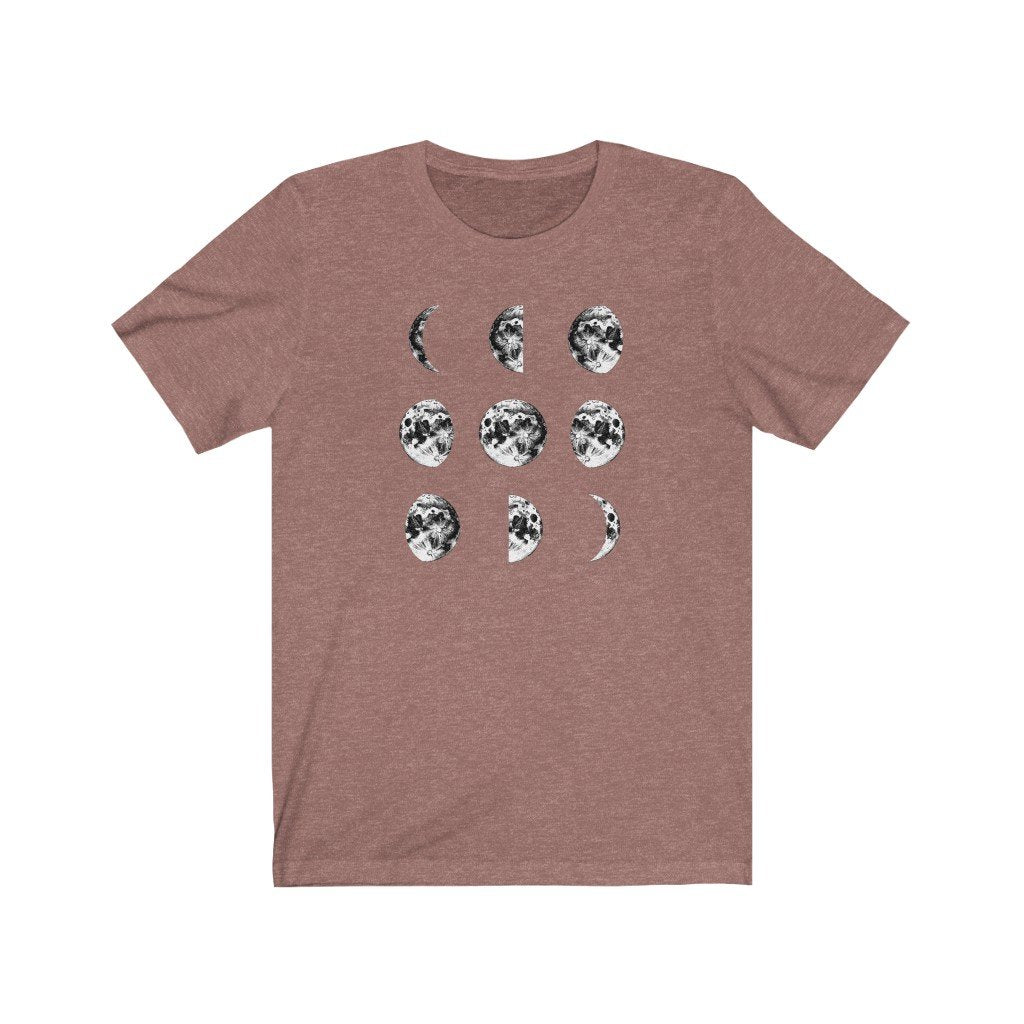 T-Shirt Heather Mauve / S Moon Phases Shirt - Moon Shirt - Moon Phases - Unisex