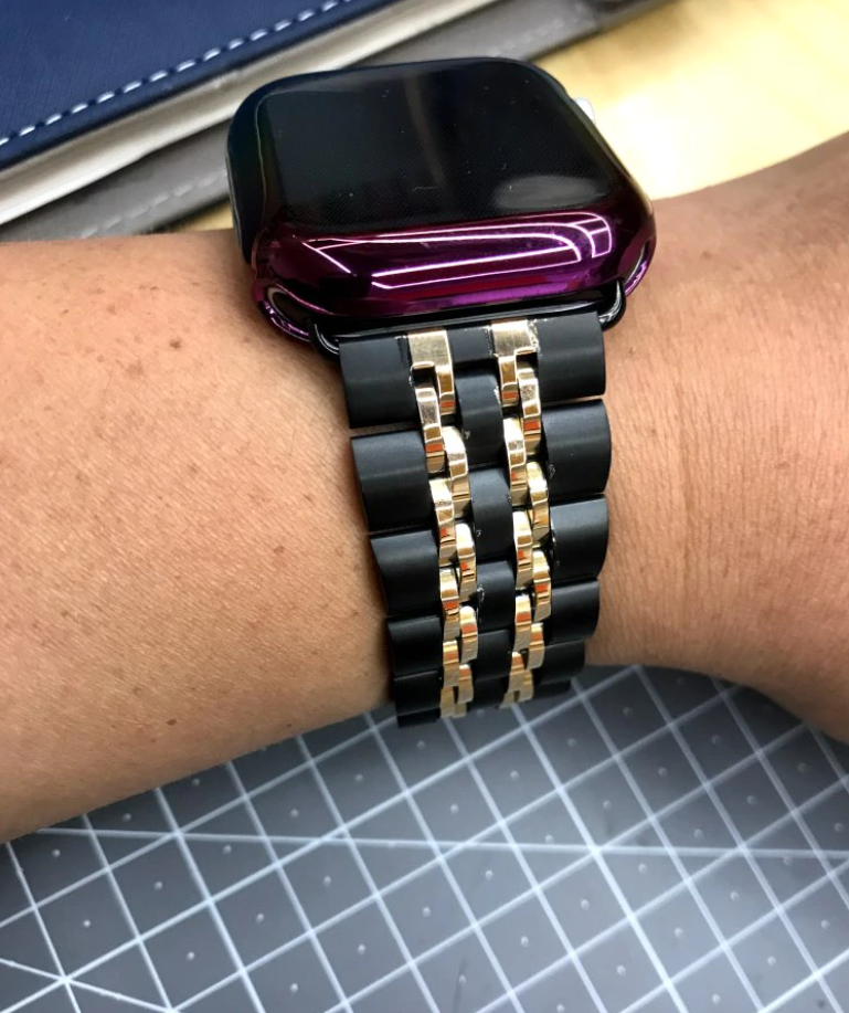 Designers black steel link Best mens Strap fit Apple Watch SE band