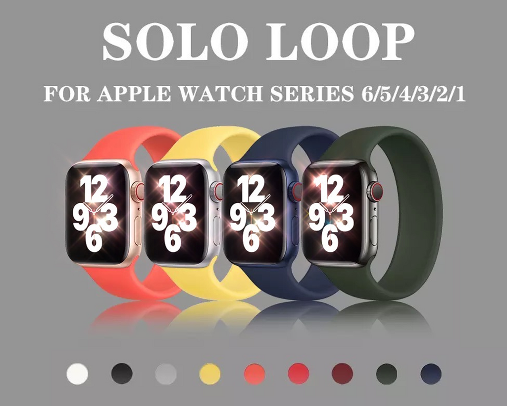Watchbands Solo Loop Strap For Apple Watch Band Series 6 5 4 3 Sports Silicone Wristband Bracelet Men Women iWatch 38mm 40mm 42mm 44mm S/M/L Watchbands