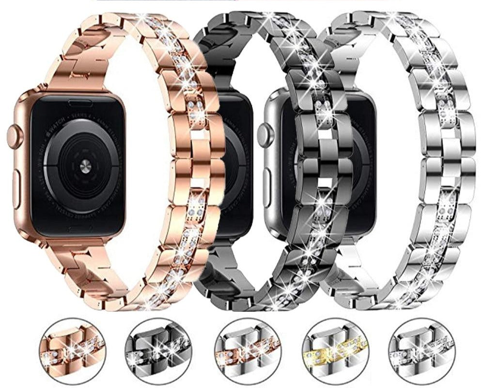 Apple Watch Series 7 6 5 4 High-Quality Metal Wristband Strap Diamond