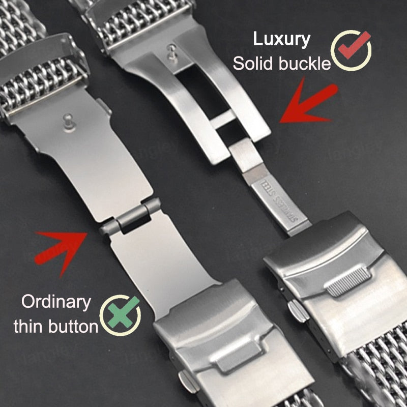 Luxury Solid Buckle High Quality Steel Strap Apple Watch 8 7  41mm 45mm