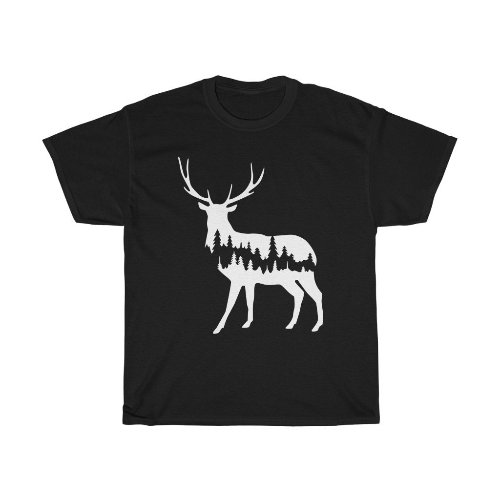 T-Shirt Black / L Deer Shadow shirt design, simple plain design animal prints, cute tee for men & women, unisex tee-shirts, plus size shirts