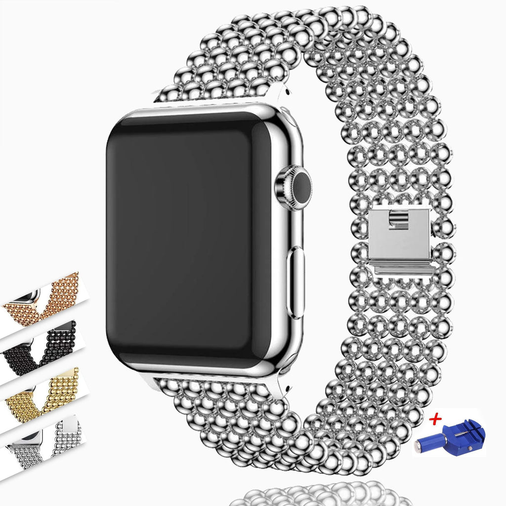Accessories Silver / 38mm / 40mm Apple Watch Series 6 5 4 3 2 Band, Minimal Stainless Steel Metal, 38mm, 40mm, 42mm, 44mm - US Fast Shipping