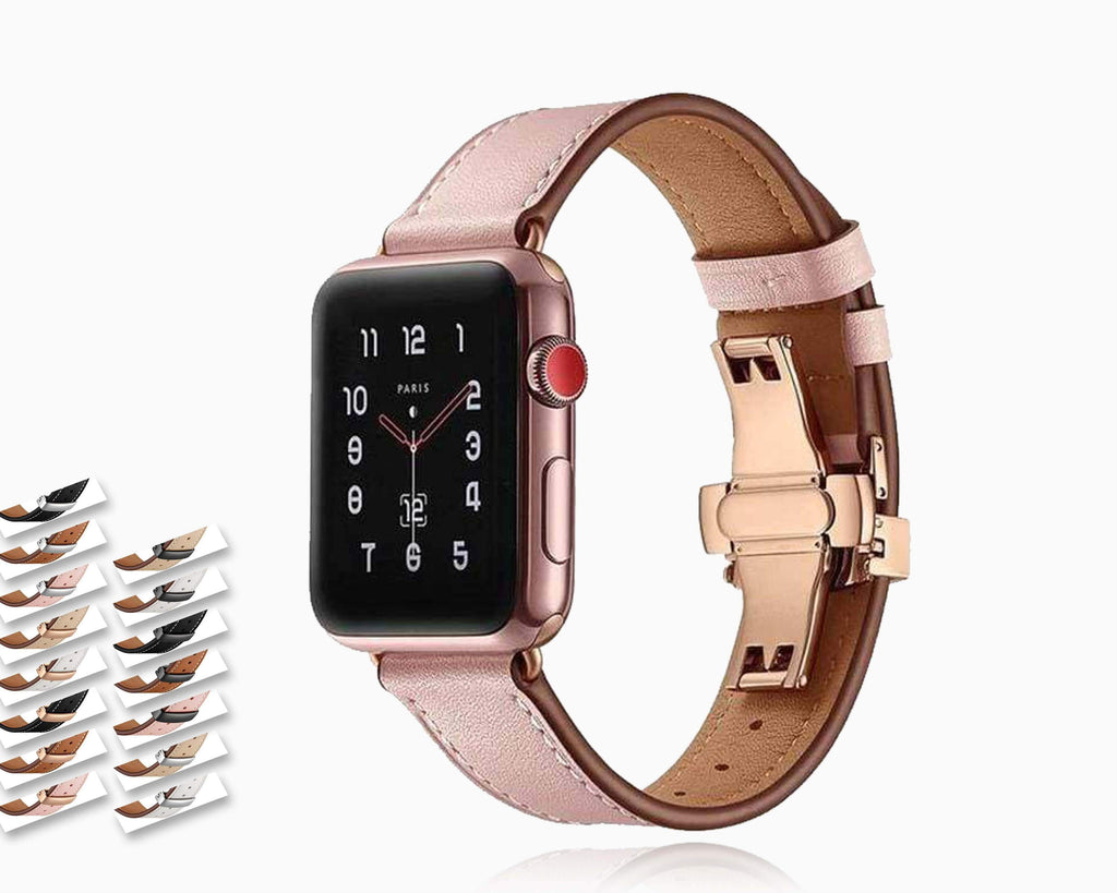 LUXURY LOUIS VUITTON LV LEATHER STRAP FOR APPLE WATCH BAND - 6 / 42mm/44mm/ 45mm