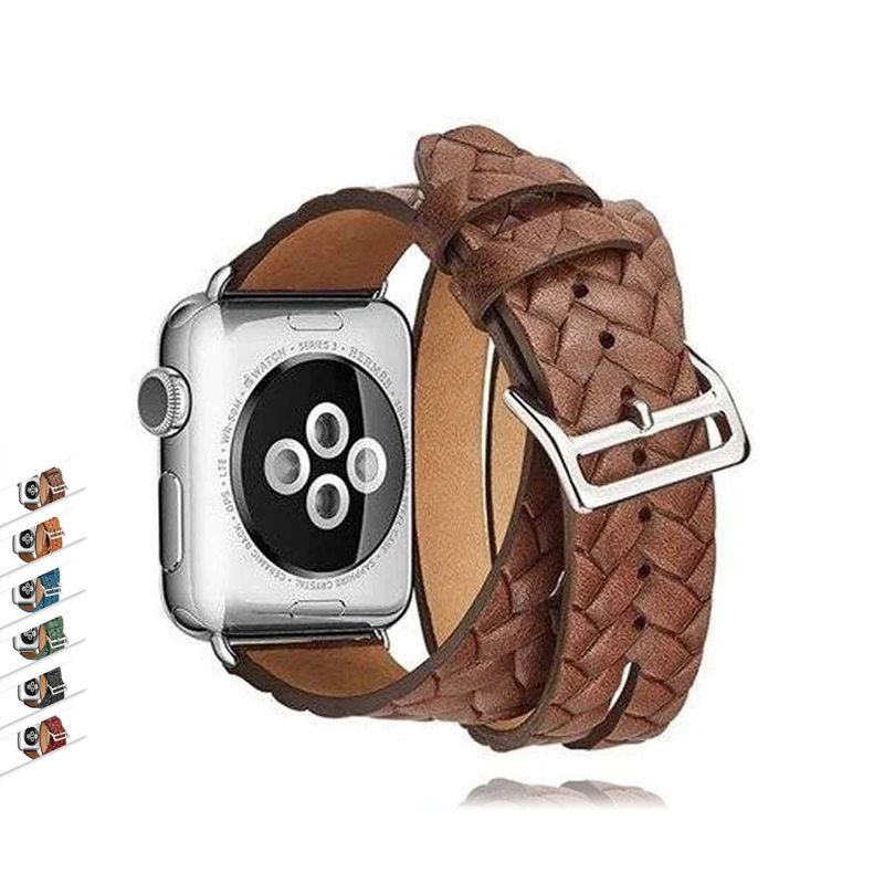 Luxury Designer Watch Band Compatible with Apple Watch 41mm 40mm 38mm, Soft  Leather Replacement Band Strap Watch Band for iWatch Series