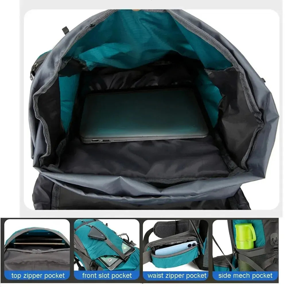 Waterproof Nylon Bag Camping Travel Backpack With Rain Cover Outdoor Hiking Mountaineering Men Shoulder Tactical Military Bags