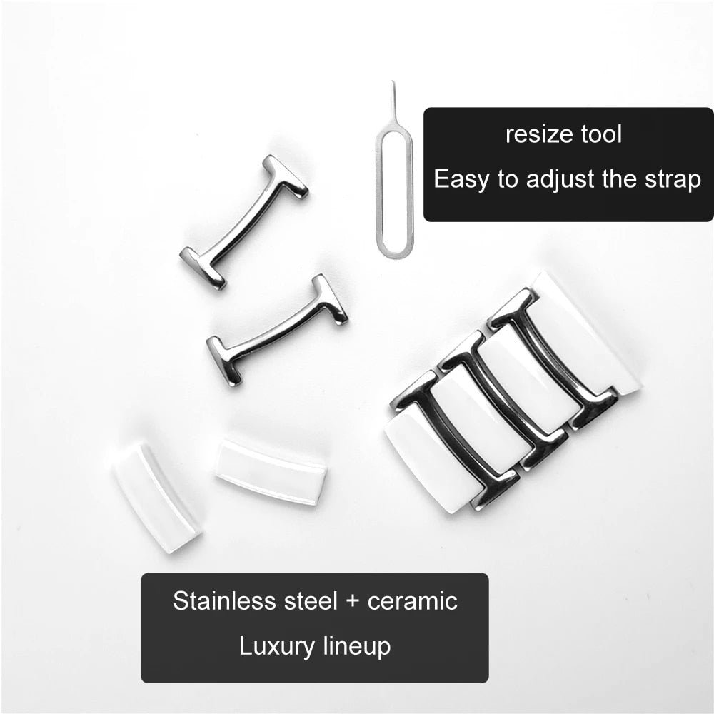 Luxury Ceramics Strap For Apple Series 7 6 5 High-Quality Steel Metal