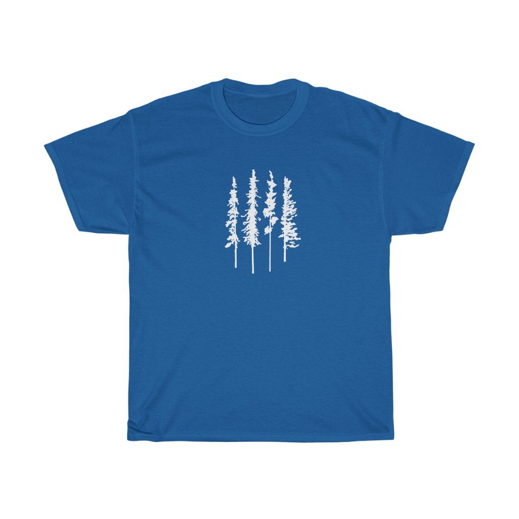 T-Shirt Royal / S Skinny Pine Trees men tshirt tops, short sleeve cotton man tee shirt t-shirt, small - large plus size