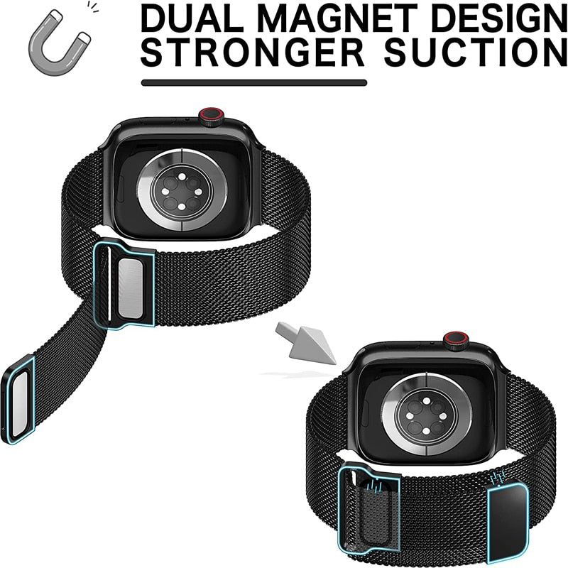 Magnetic Loop Bracelet Milanese Strap fit Apple Watch Band Ultra  8 7