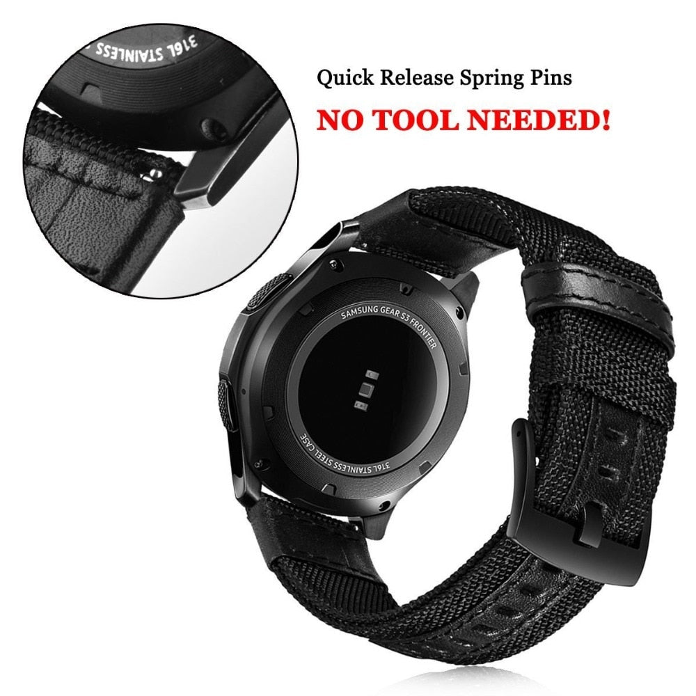 Strap For Galaxy Watch 3 46mm Band Gear s3 Frontier Classic 22mm 20mm Watch Woven Nylon Band 20mm 22mm Wristband |Watchbands|