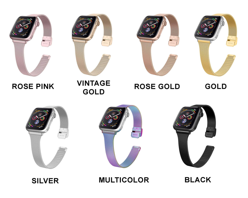 Watchbands Women Slim Milanese Wristband, Apple Watch Band Series 6 5 4 Watchband