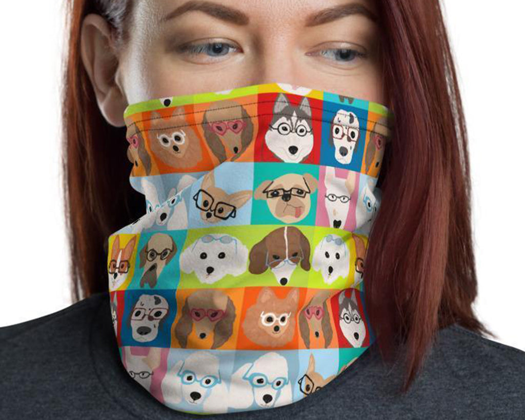 Washable Boston Terrier Face Mask / Funny Neck Gaiter / Reusable Personalized Cloth Neck Gaiter With Pattern Made In USA For Adults / Men & Women - US Fast Shipping