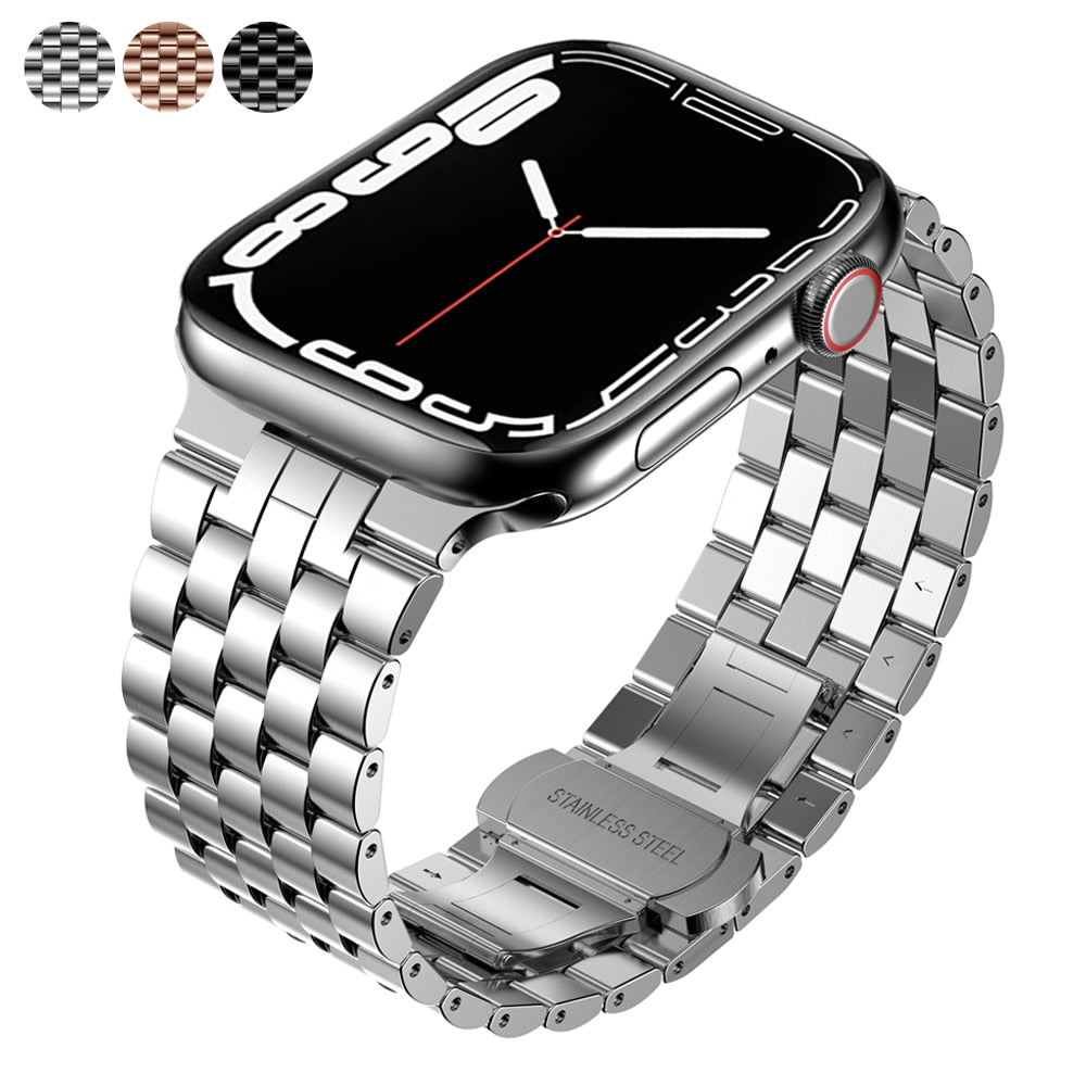 Premium Steel Metal Strap for Apple Watch Band Series 7 6 5 4 Bracelet iWatch 38mm 40mm 41mm 42mm 44mm 45mm Men Wristband |Watchbands|