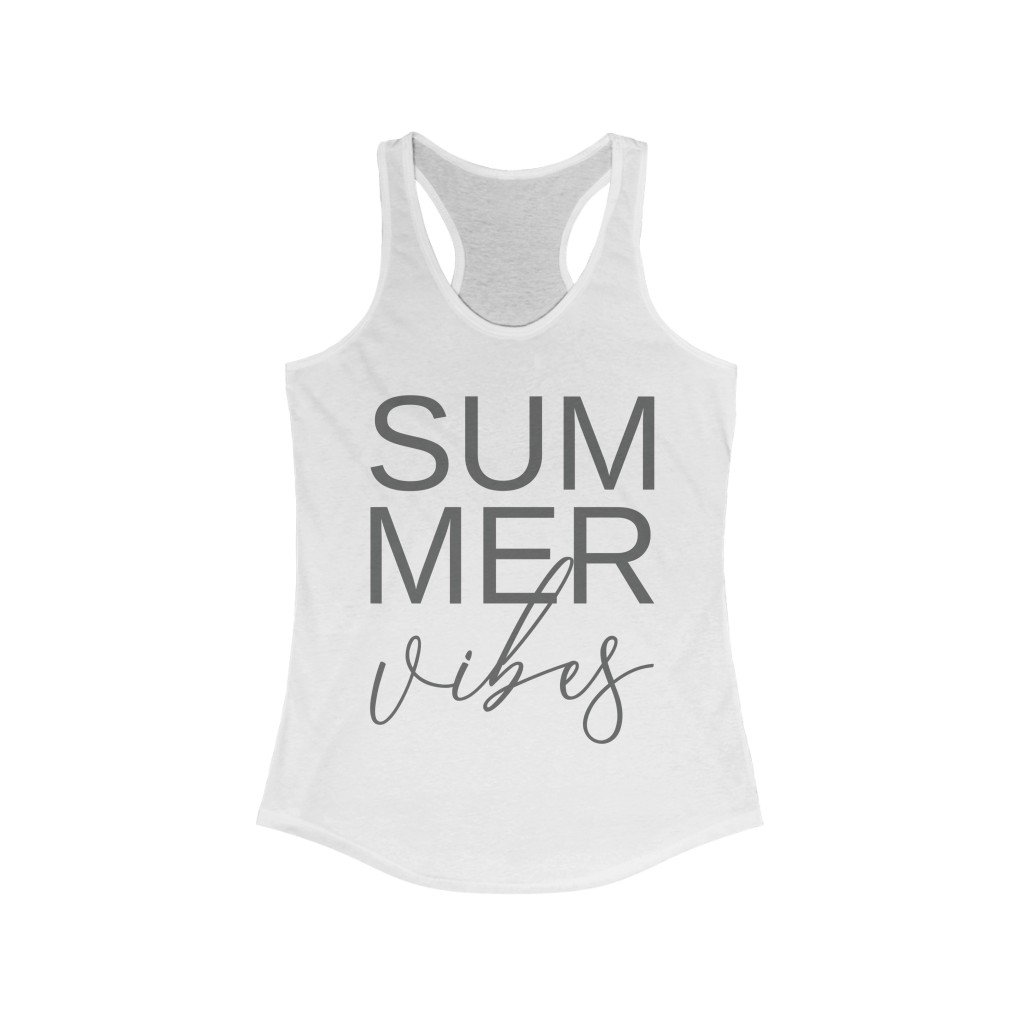 Tank Top Solid White / L Summer Vibes design Tank tops, Muscle Tank for summer vacation, beach Comfy outfit tank for  women, gift for her