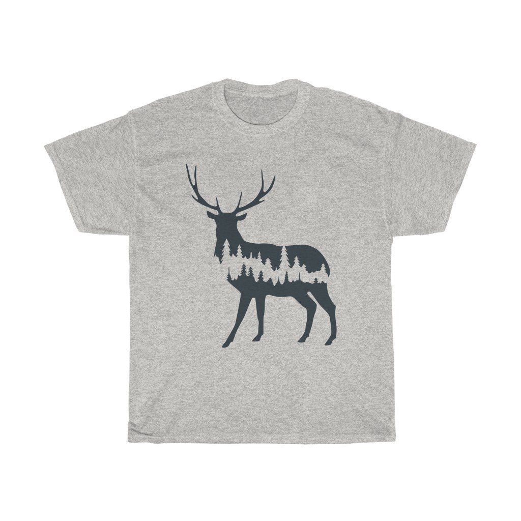 T-Shirt Ash / S Deer Shadow shirt design, simple plain design animal prints, cute tee for men & women, unisex tee-shirts, plus size shirts