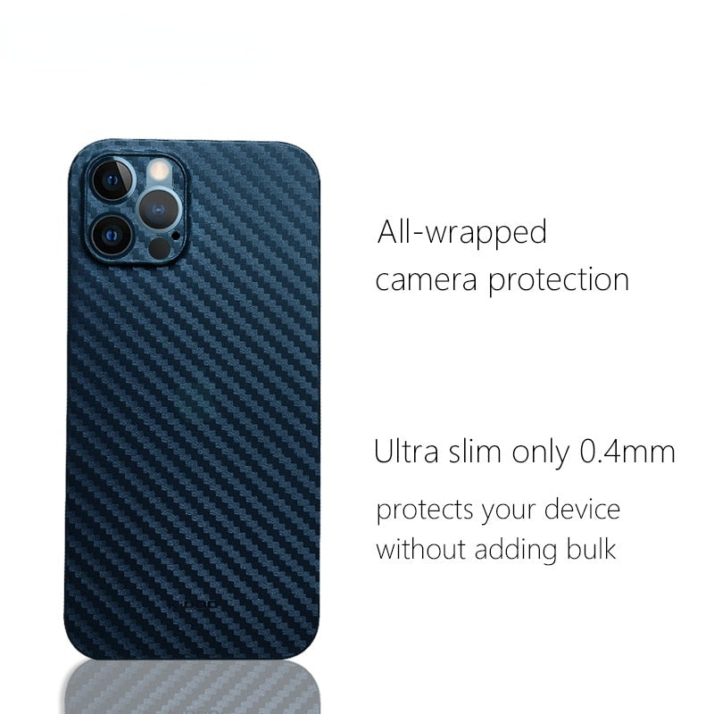 Carbon Fiber Pattern Ultra Slim PC Case for iPhone 13 12 mini 12 Pro Max 13 Pro Max 11 Pro Max Lens Protection Phone Cover|Phone Case & Covers|