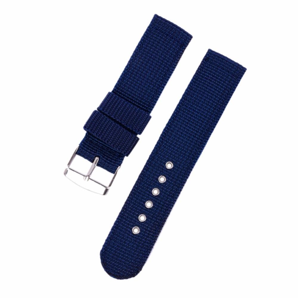 Watchbands Blue / 18mm Military Army Nylon Wrist Watch Band Sports Outdoor Canvas Thicken Watches Strap