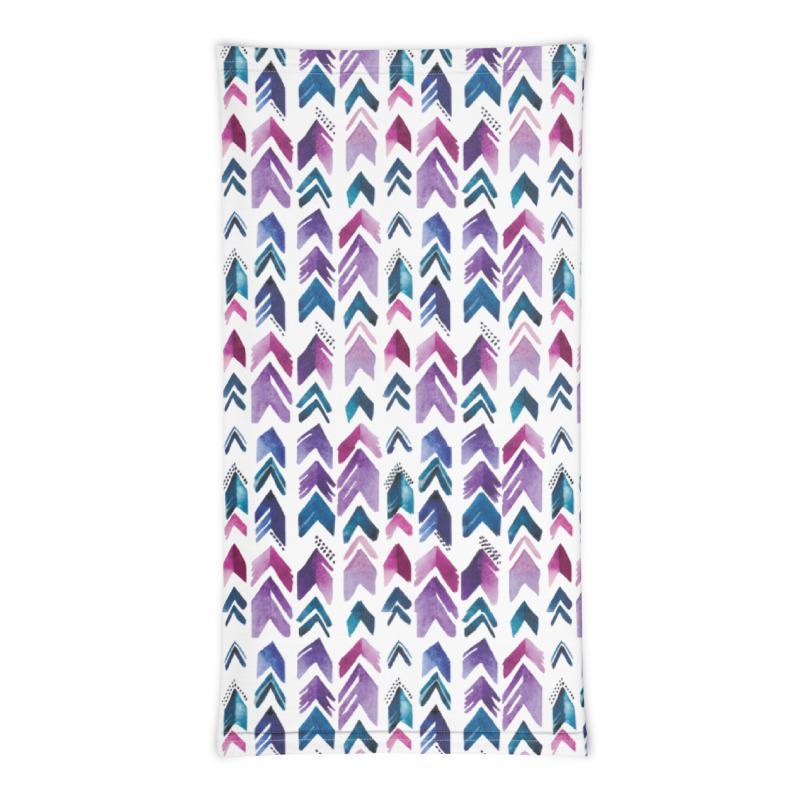 Arrow watercolor neck gaiter Face Scarf, Washable reusable blue purple print cover beanie, Girls women mask Gift for her - US Fast Shipping