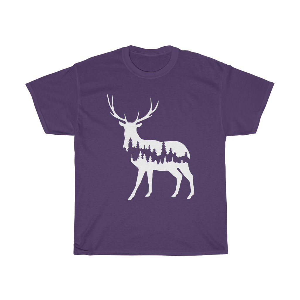 T-Shirt Purple / S Deer Shadow shirt design, simple plain design animal prints, cute tee for men & women, unisex tee-shirts, plus size shirts