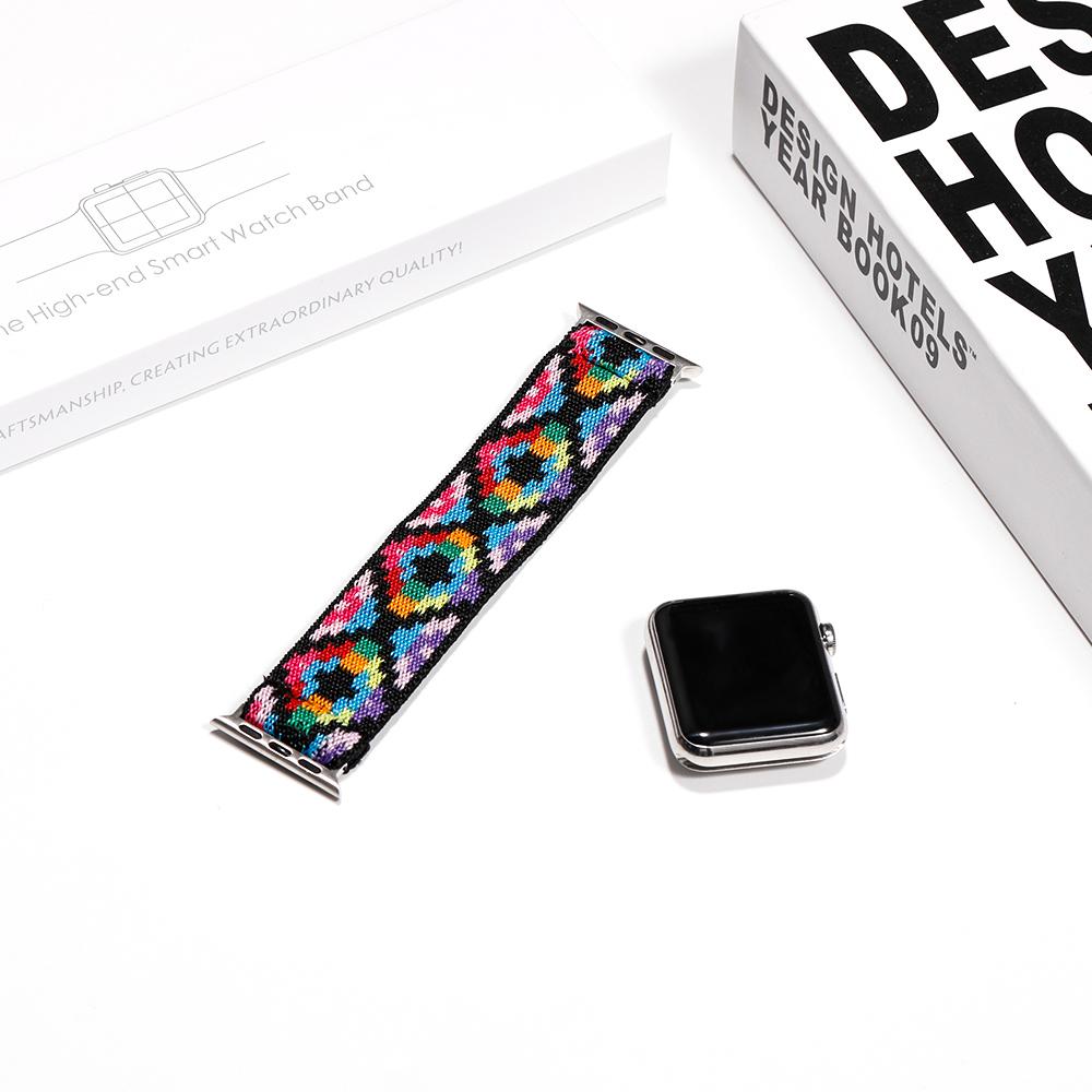 Watchbands Colorful rainbow geometric aztec designer pattern thin loop artistic Men Women