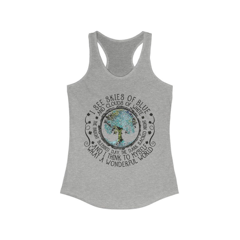 Tank Top Heather Grey / XS What a wonderful world women tank tops, short sleeve ladies cotton summer muscle tee, small - large plus size