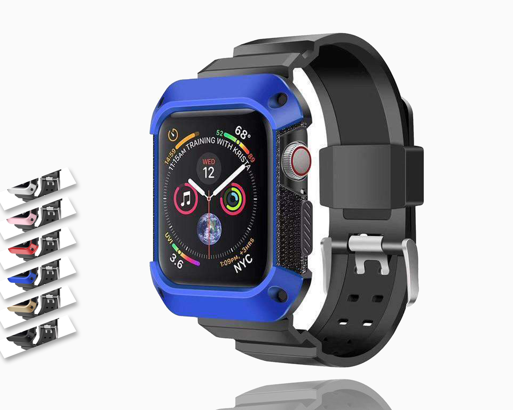 Apple Apple Watch band Sport Case strap silicone waterproof For  44mm 40mm iwatch Series 4 correa Rugged TPU screen Protective cover & bracelet wrist belt - US Fast Shipping