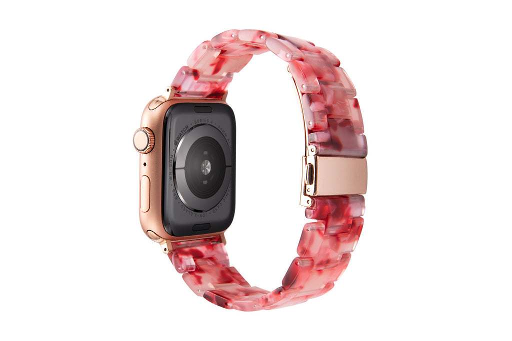 Watchbands Peach Blossom Red / 42mm or 44mm Resin Watch strap for apple watch 5 4 band 42mm 38mm correa transparent steel for iwatch series 5 4 3/2/1 watchband 44mm 40mm|Watchbands