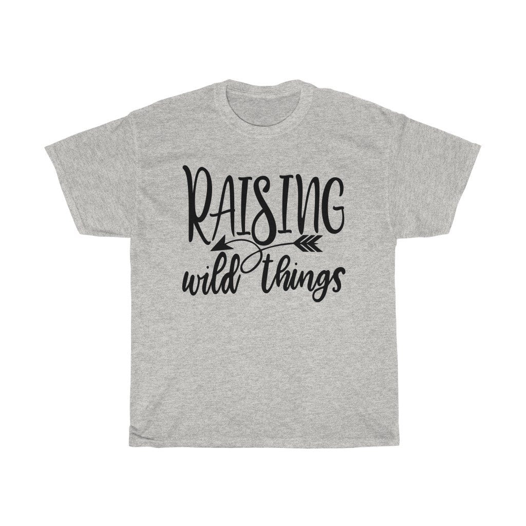 T-Shirt Ash / S Raising Wild Things shirt, cute mom Top tee, Gifts for mother, unisex tshirt