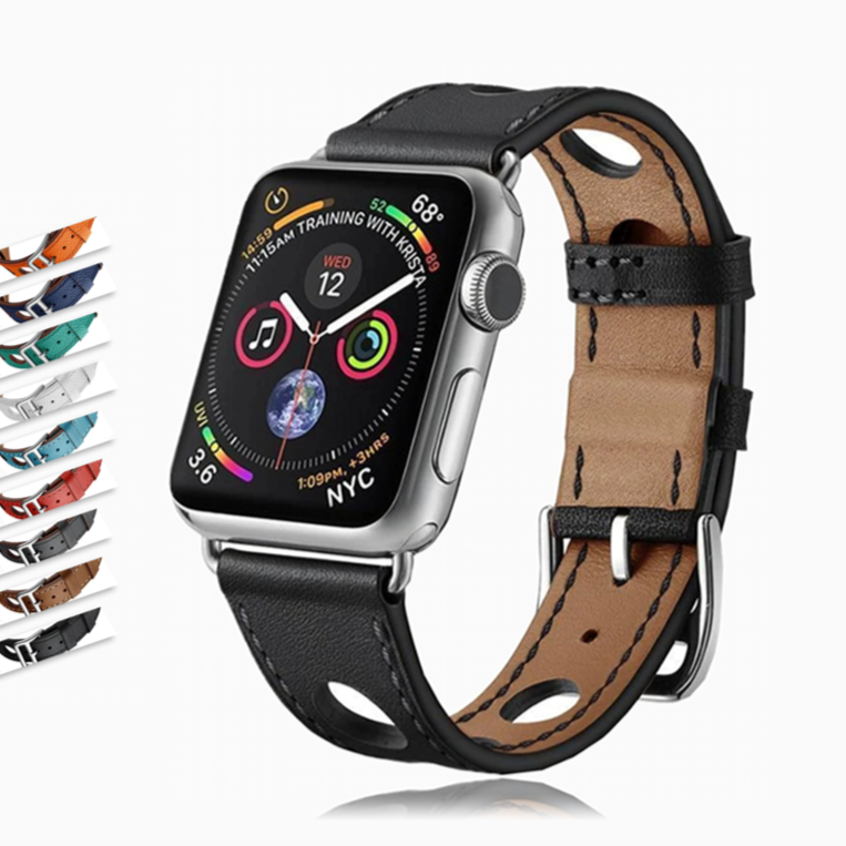 Apple Apple Watch band single leather tour 42mm 38mm 44mm 40mm fits iwatch nike hermes, series 5 4 3 belt replacement bracelet - USA Fast Shipping