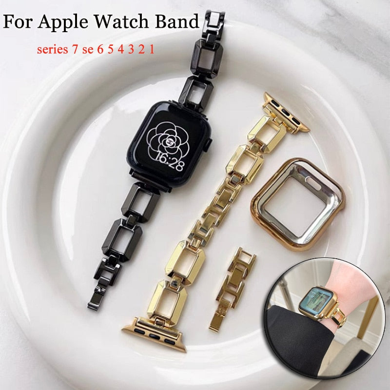 Metal Strap for Apple Watch Band 42mm 38mm Luxury Women Jewelry Wristband for iwatch series 7 se 6 5 4 3 2 1 41mm 40mm 44mm| |